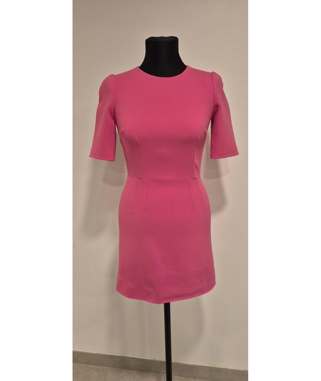 DOLCE&GABBANA Розовое вискозное повседневное платье, фото 7