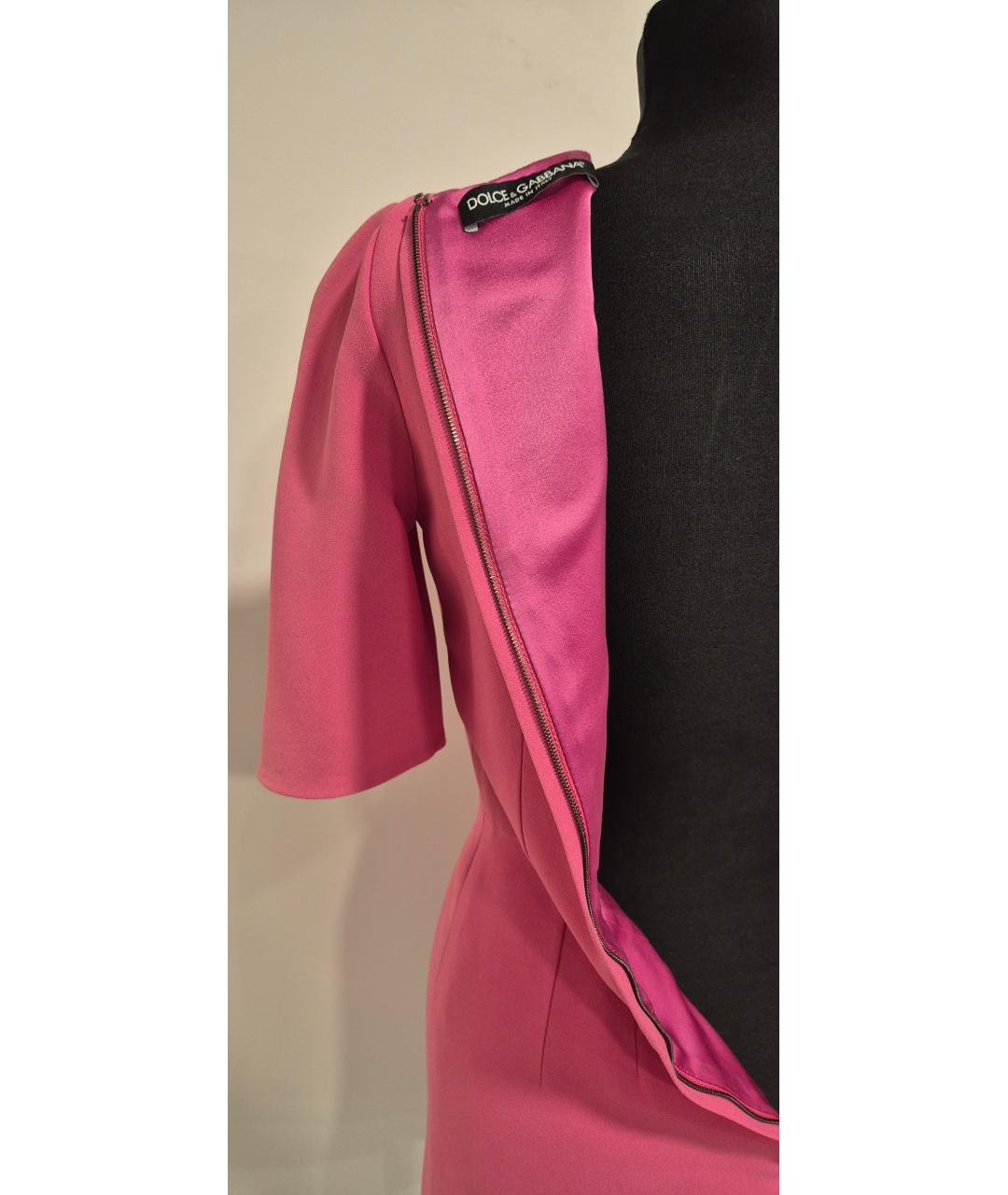 DOLCE&GABBANA Розовое вискозное повседневное платье, фото 4