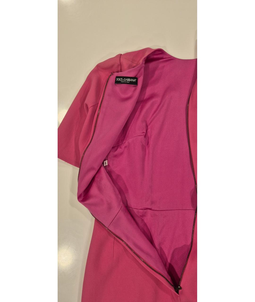 DOLCE&GABBANA Розовое вискозное повседневное платье, фото 5