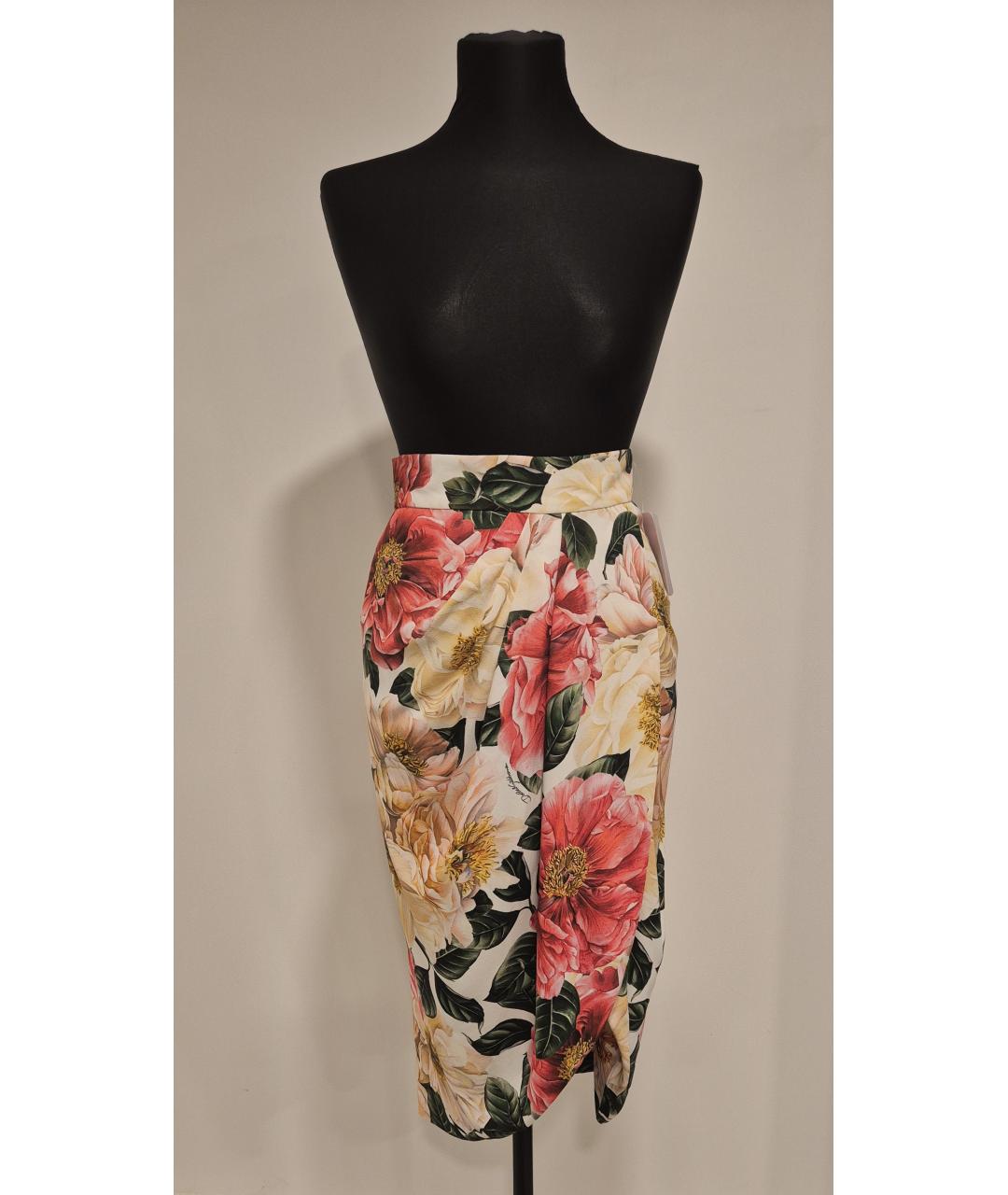 DOLCE&GABBANA Мульти вискозная юбка миди, фото 8