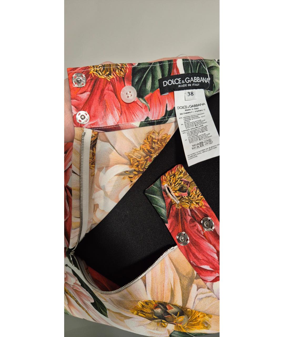 DOLCE&GABBANA Мульти вискозная юбка миди, фото 5