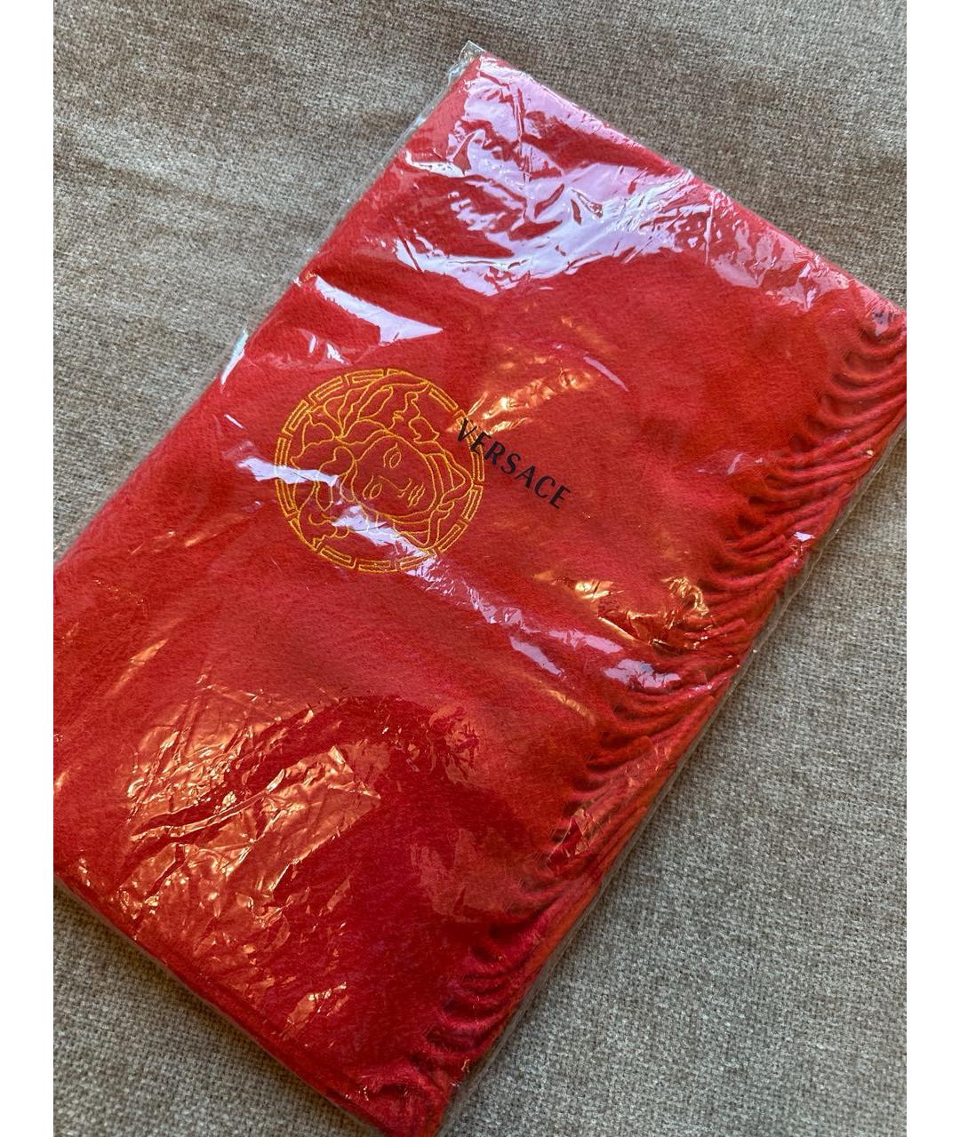 VERSACE Красный кашемировый шарф, фото 4