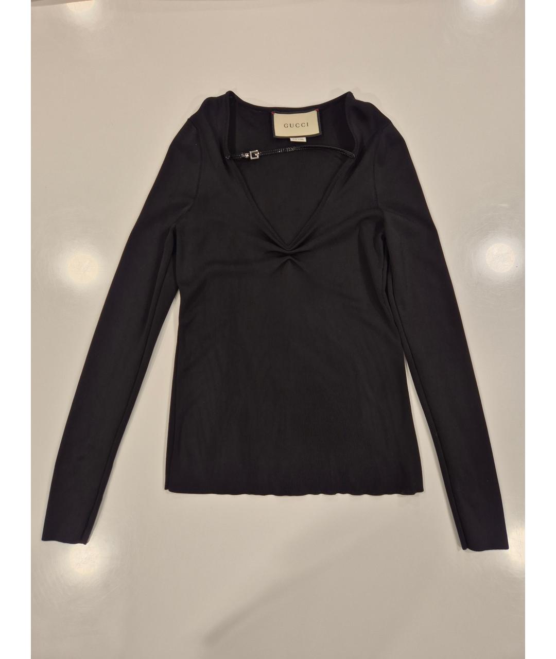 GUCCI Черный вискозный джемпер / свитер, фото 5