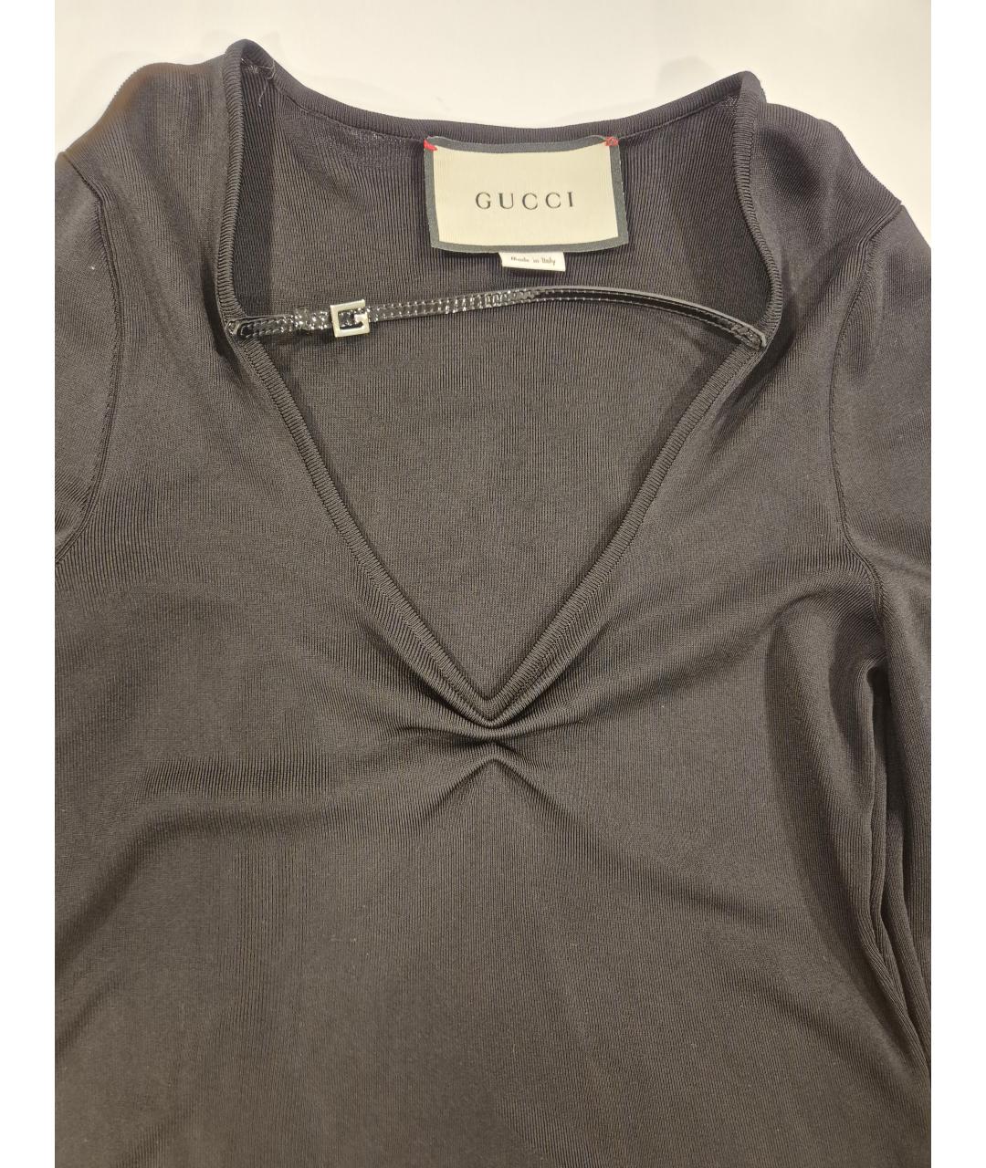 GUCCI Черный вискозный джемпер / свитер, фото 3