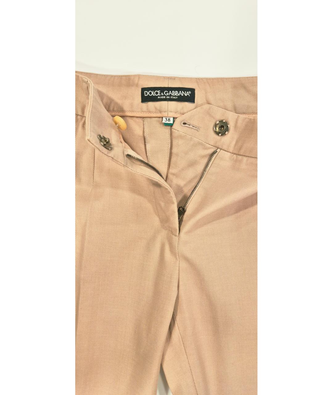 DOLCE&GABBANA Розовые шелковые брюки узкие, фото 3