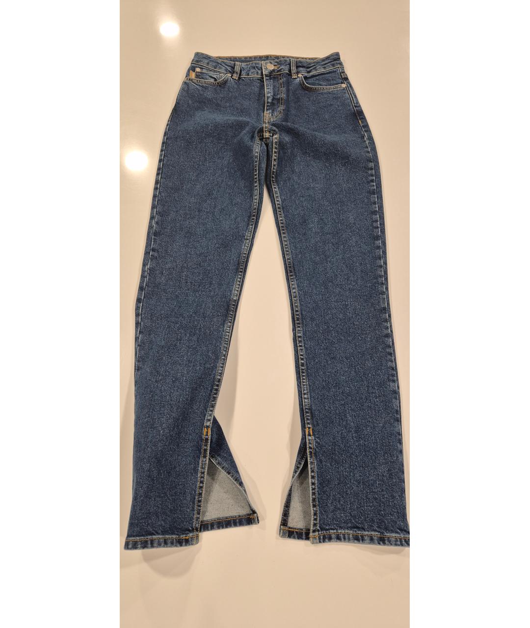 GANNI Синие хлопковые джинсы слим, фото 6