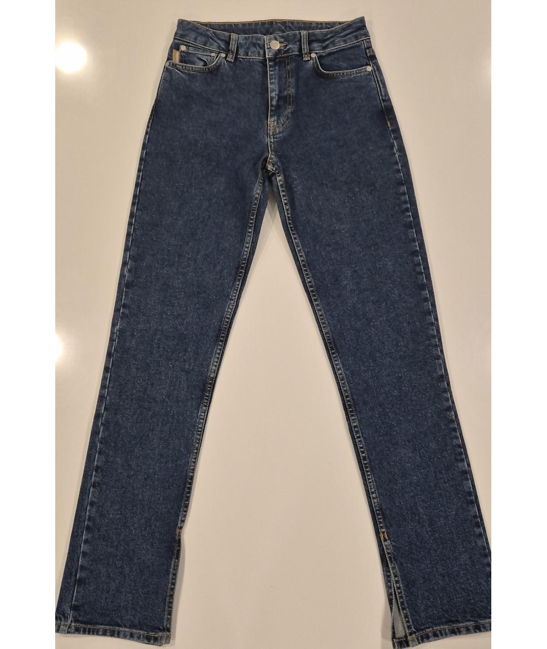 GANNI Синие хлопковые джинсы слим, фото 10