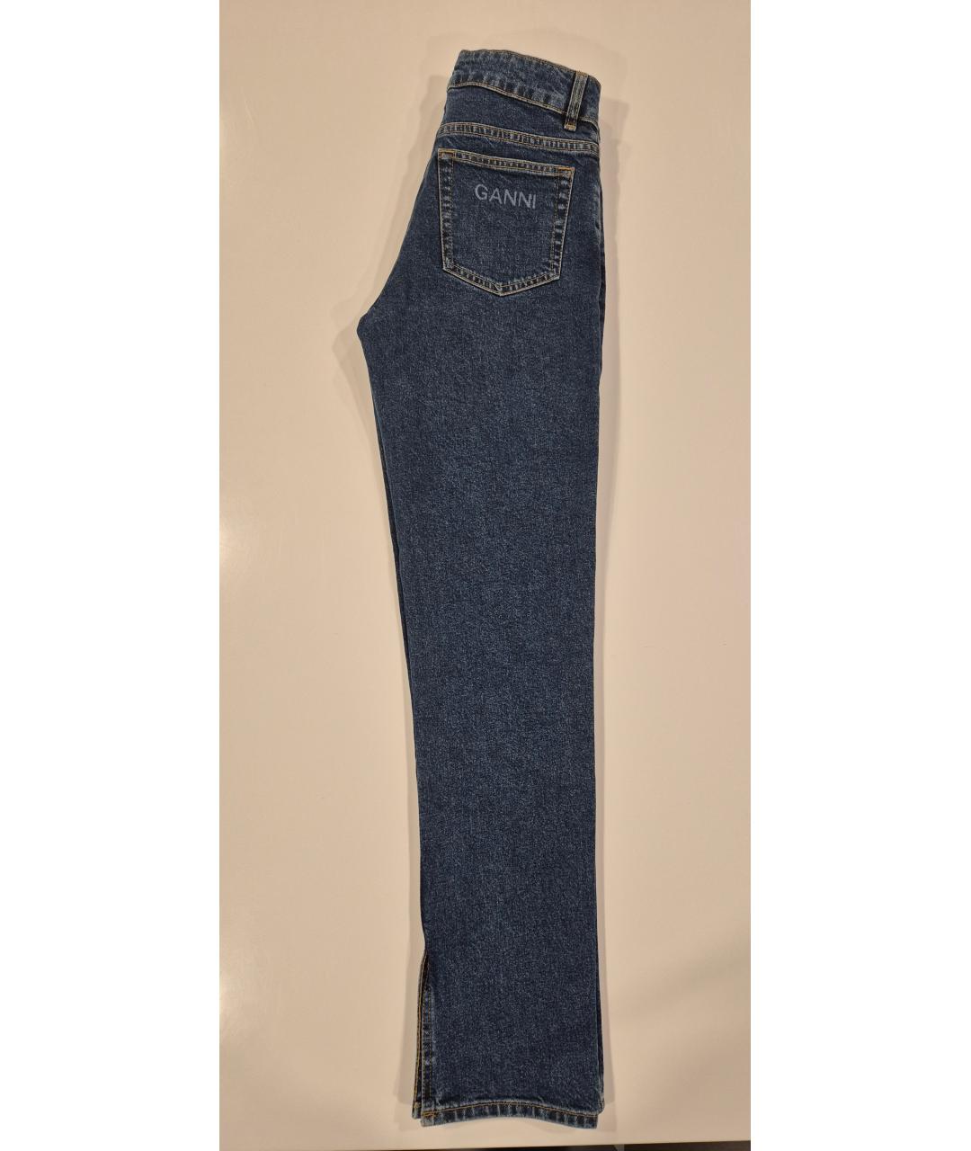 GANNI Синие хлопковые джинсы слим, фото 9