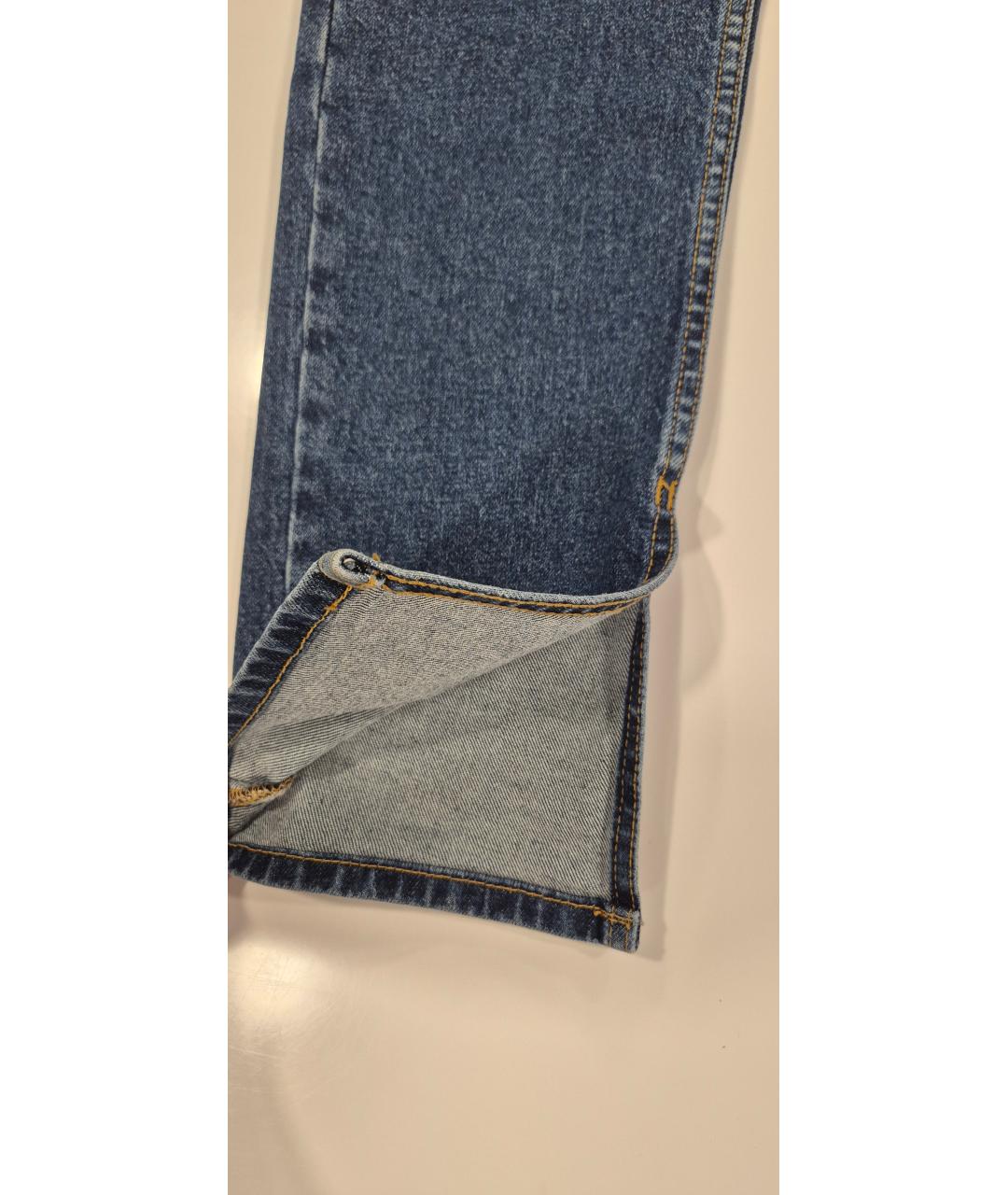 GANNI Синие хлопковые джинсы слим, фото 5