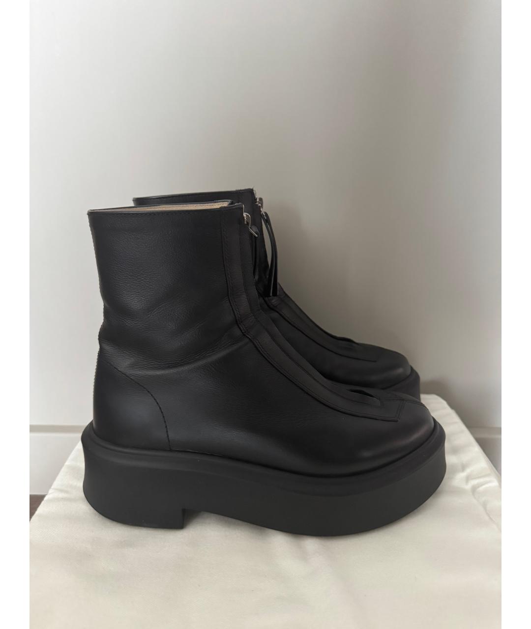 THE ROW Черные кожаные ботинки, фото 5