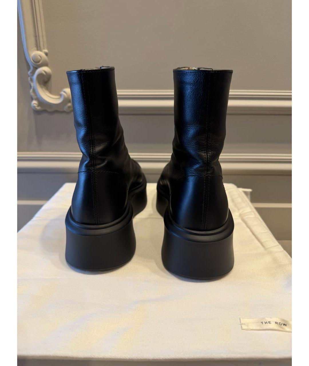 THE ROW Черные кожаные ботинки, фото 4