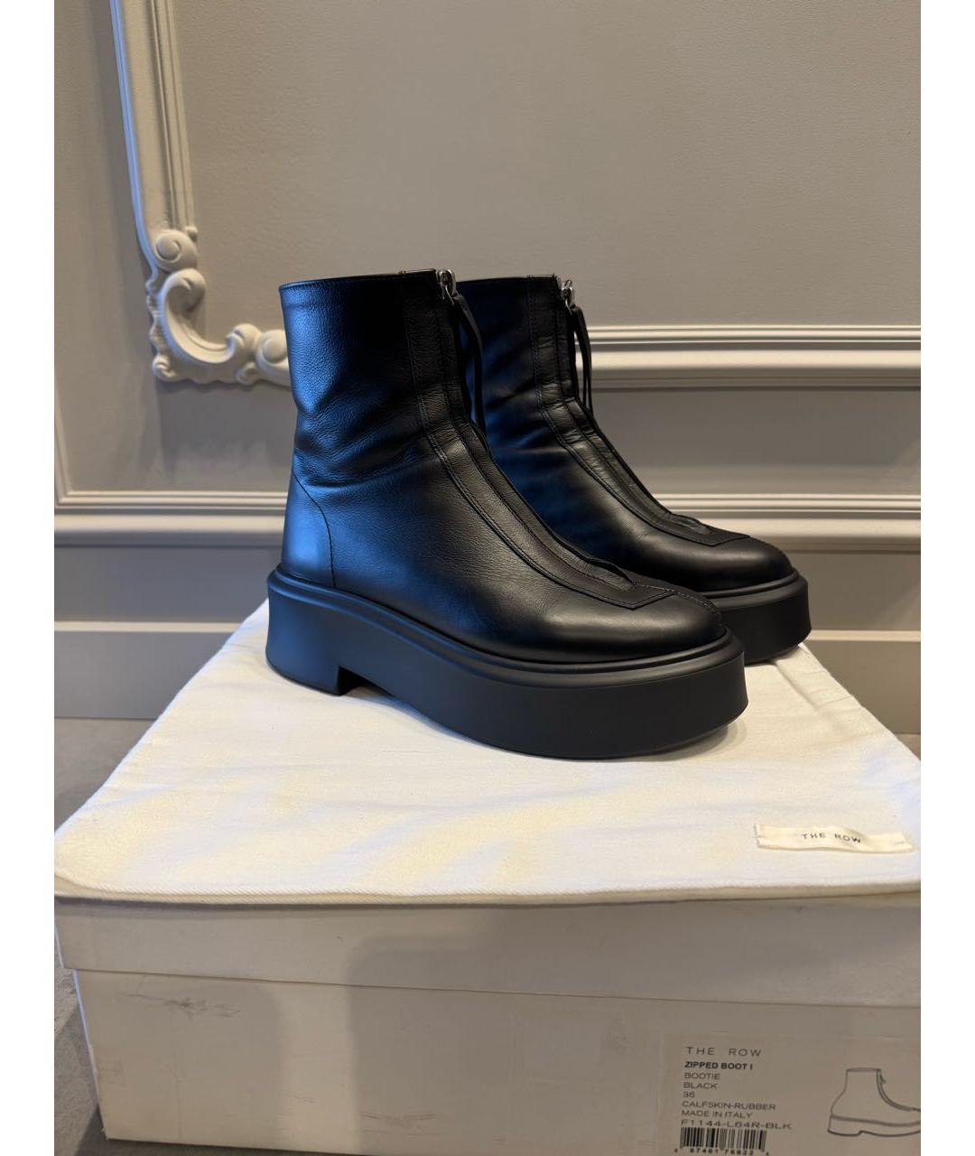 THE ROW Черные кожаные ботинки, фото 2