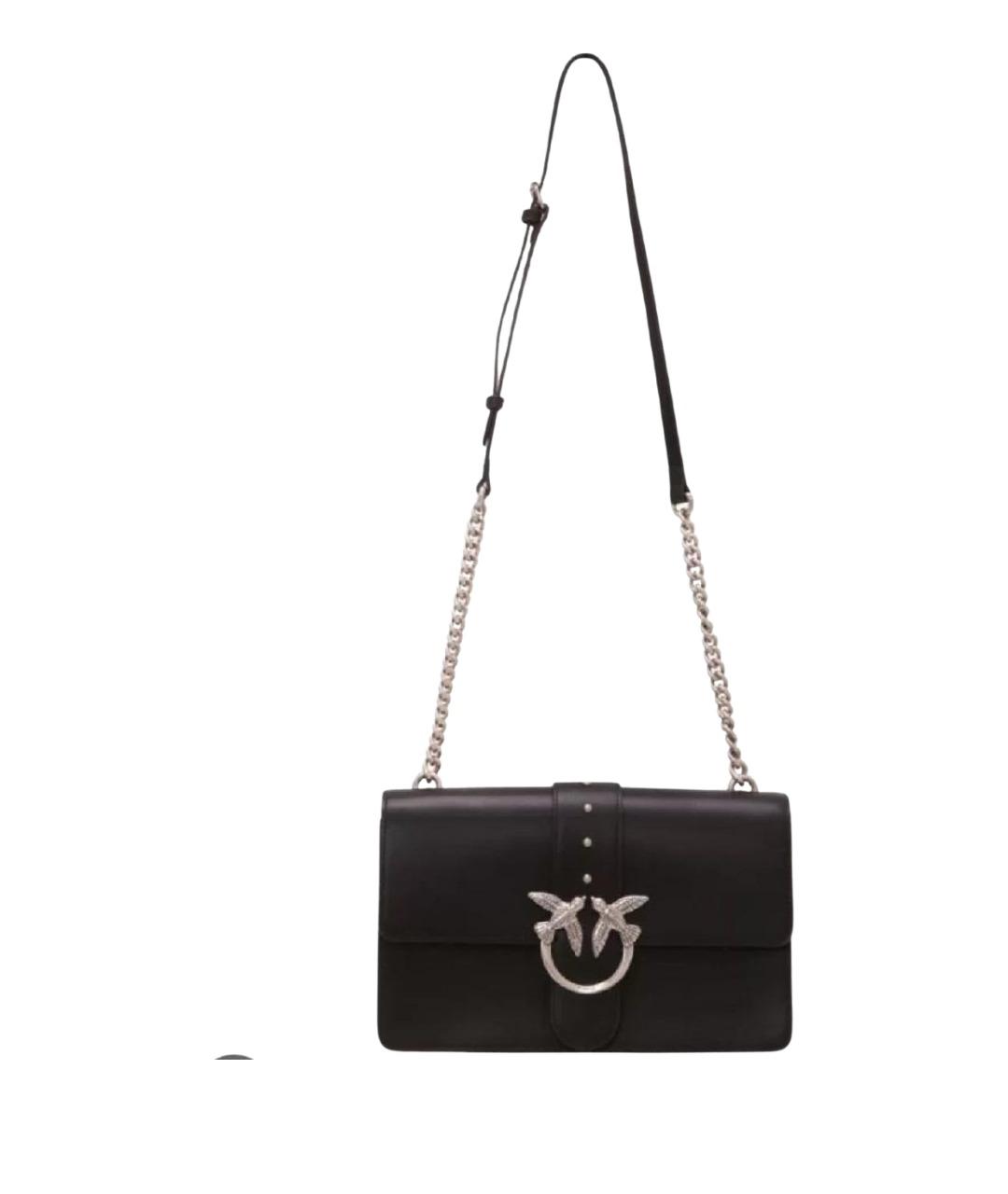 PINKO Черная кожаная сумка через плечо, фото 6