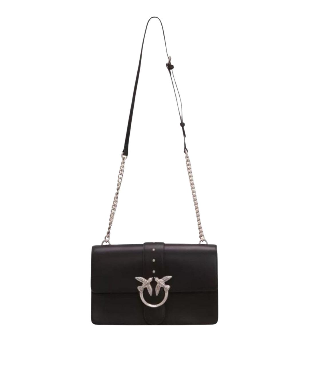 PINKO Черная кожаная сумка через плечо, фото 1