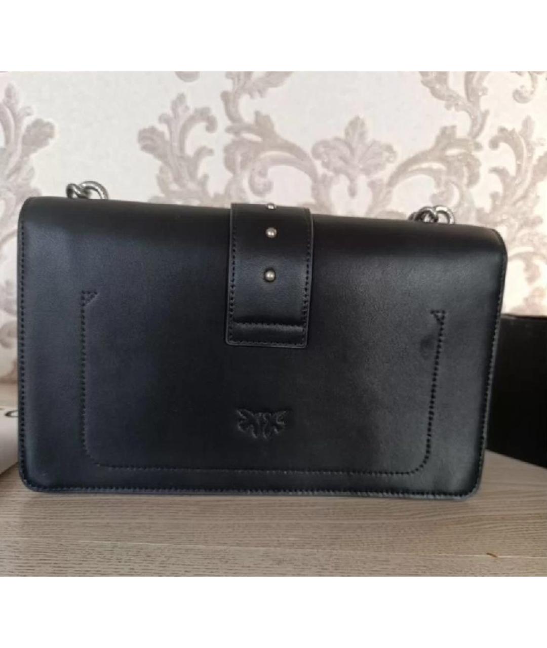 PINKO Черная кожаная сумка через плечо, фото 3