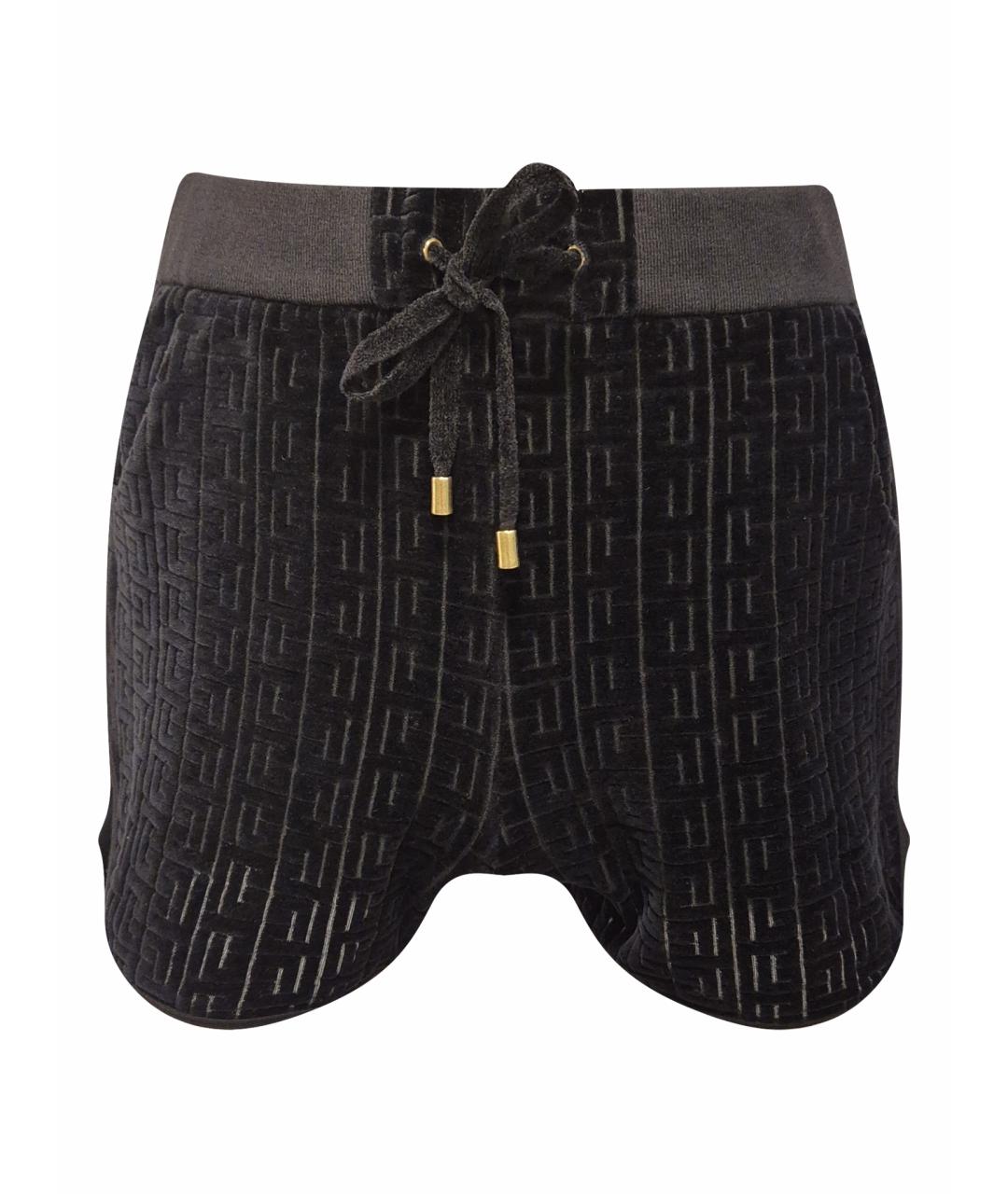 BALMAIN Черные хлопковые шорты, фото 1