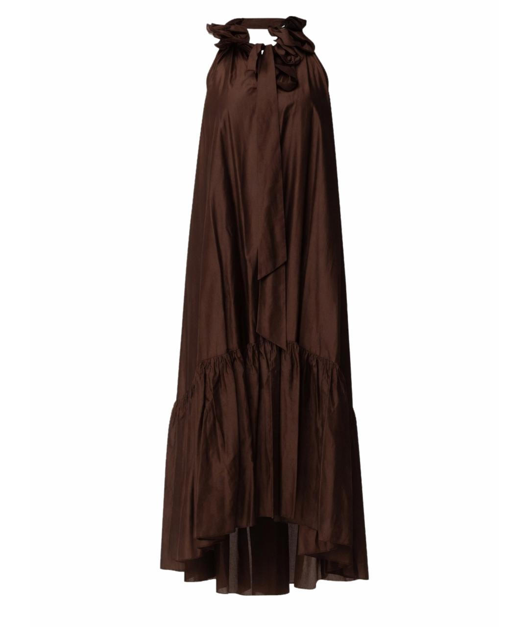 TWIN-SET Коричневое полиэстеровое повседневное платье, фото 1