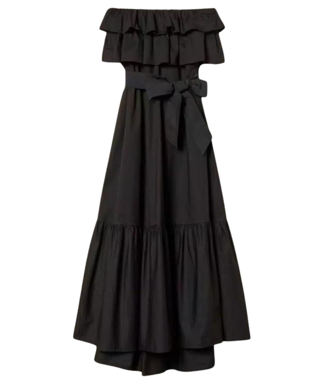 TWIN-SET Черное хлопковое повседневное платье, фото 1