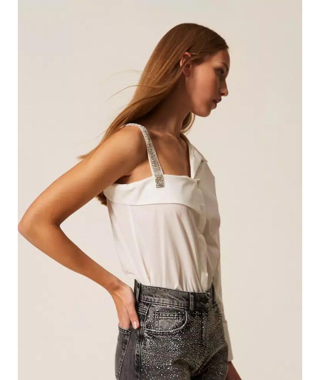 TWIN-SET Белая хлопковая рубашка, фото 5