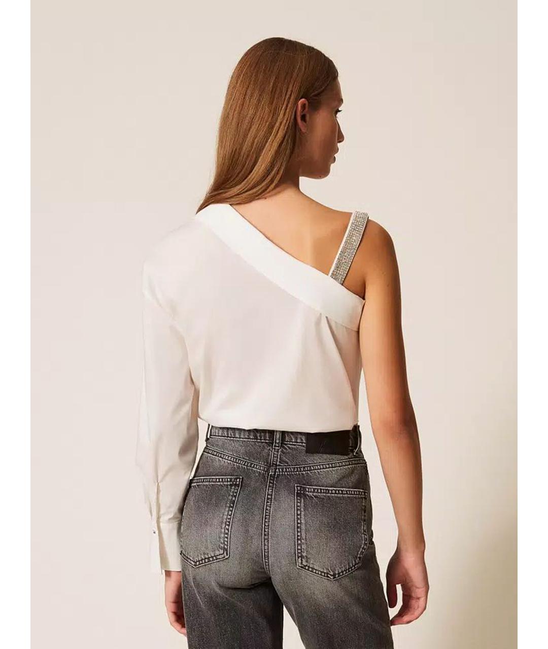 TWIN-SET Белая хлопковая рубашка, фото 6