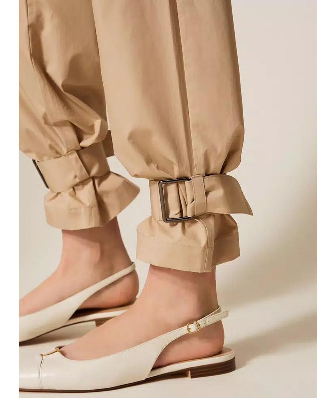 TWIN-SET Хлопковые прямые брюки, фото 6