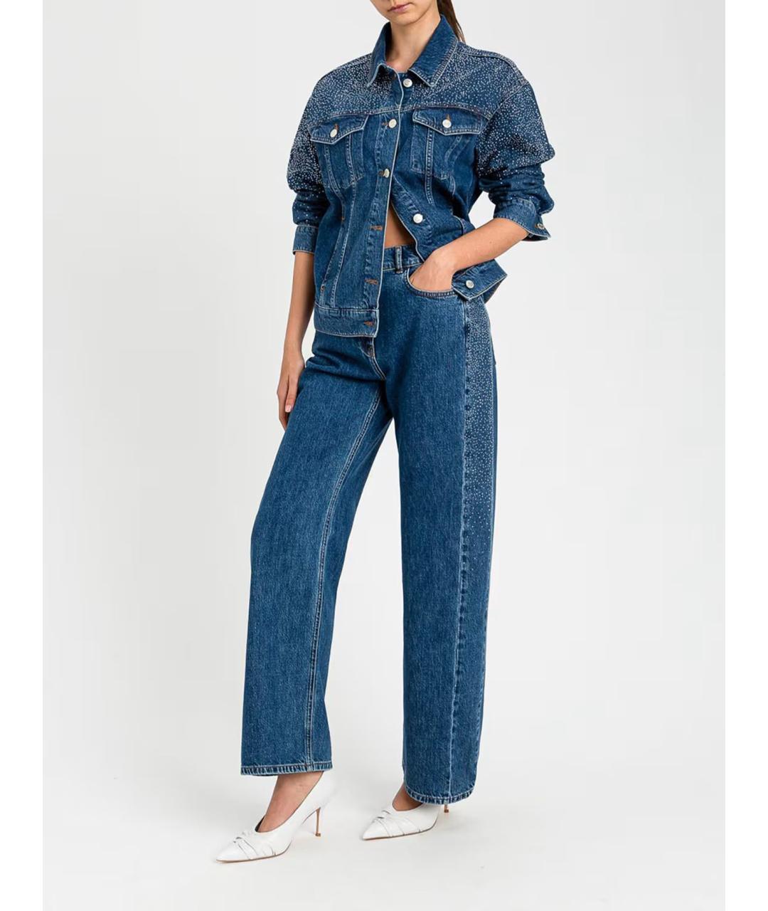 TWIN-SET Синие хлопковые прямые джинсы, фото 2