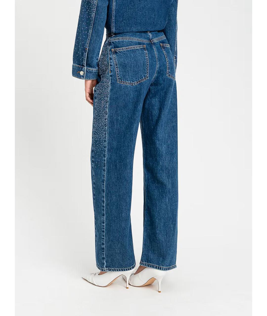 TWIN-SET Синие хлопковые прямые джинсы, фото 3