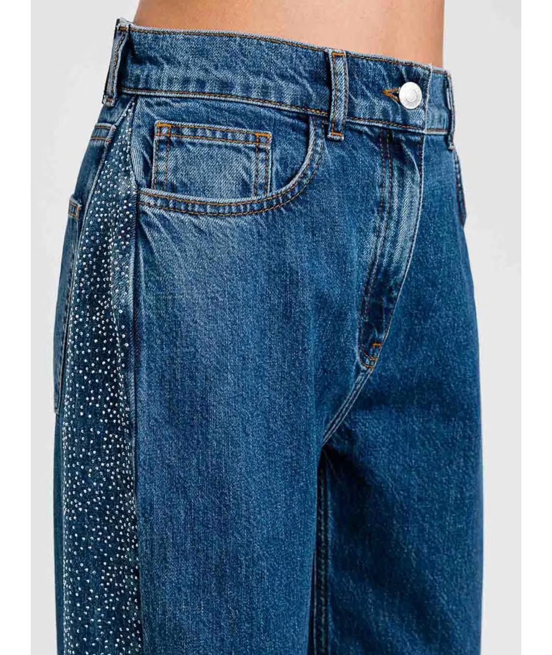 TWIN-SET Синие хлопковые прямые джинсы, фото 4