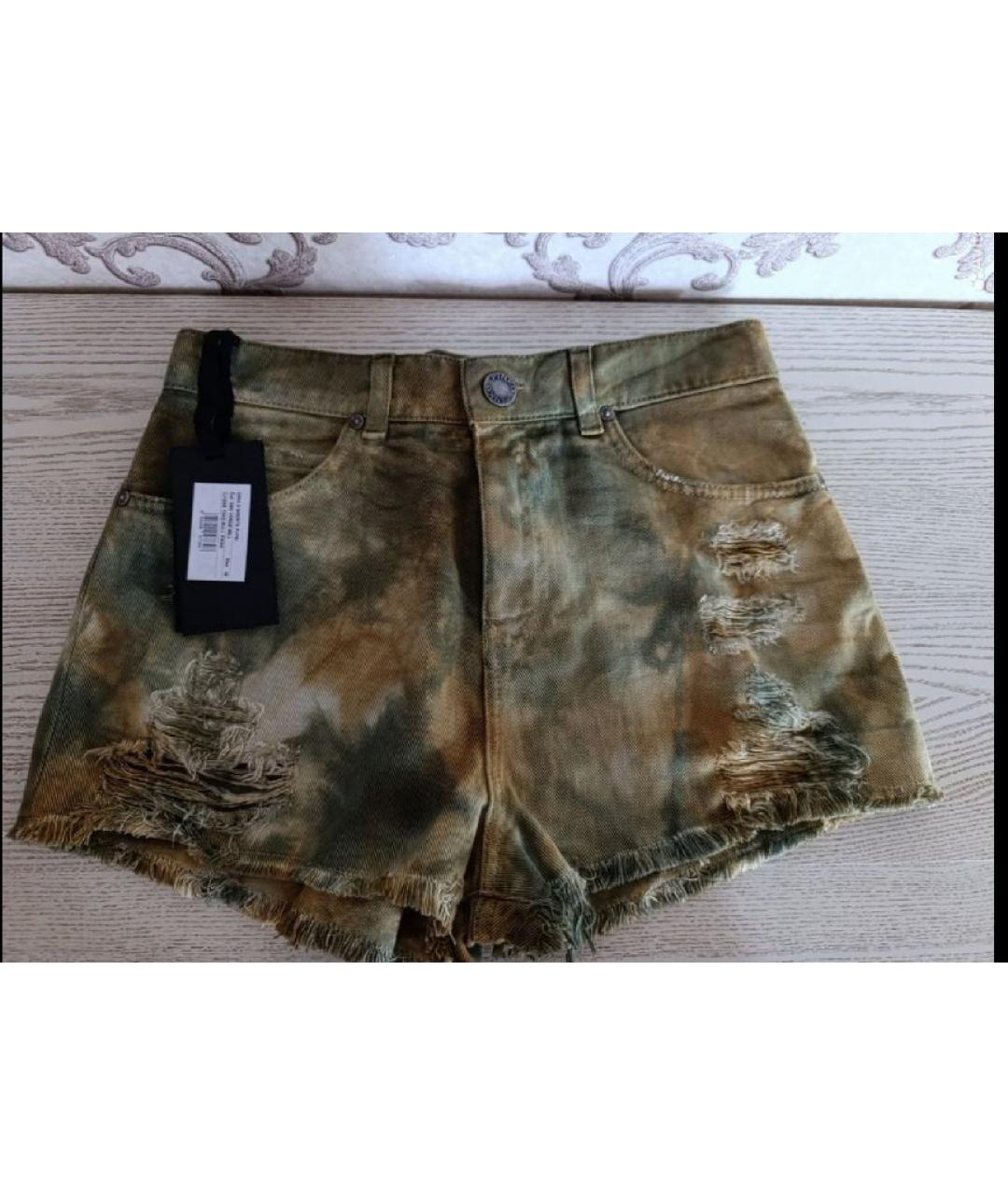 PINKO Зеленые хлопко-эластановые шорты, фото 5