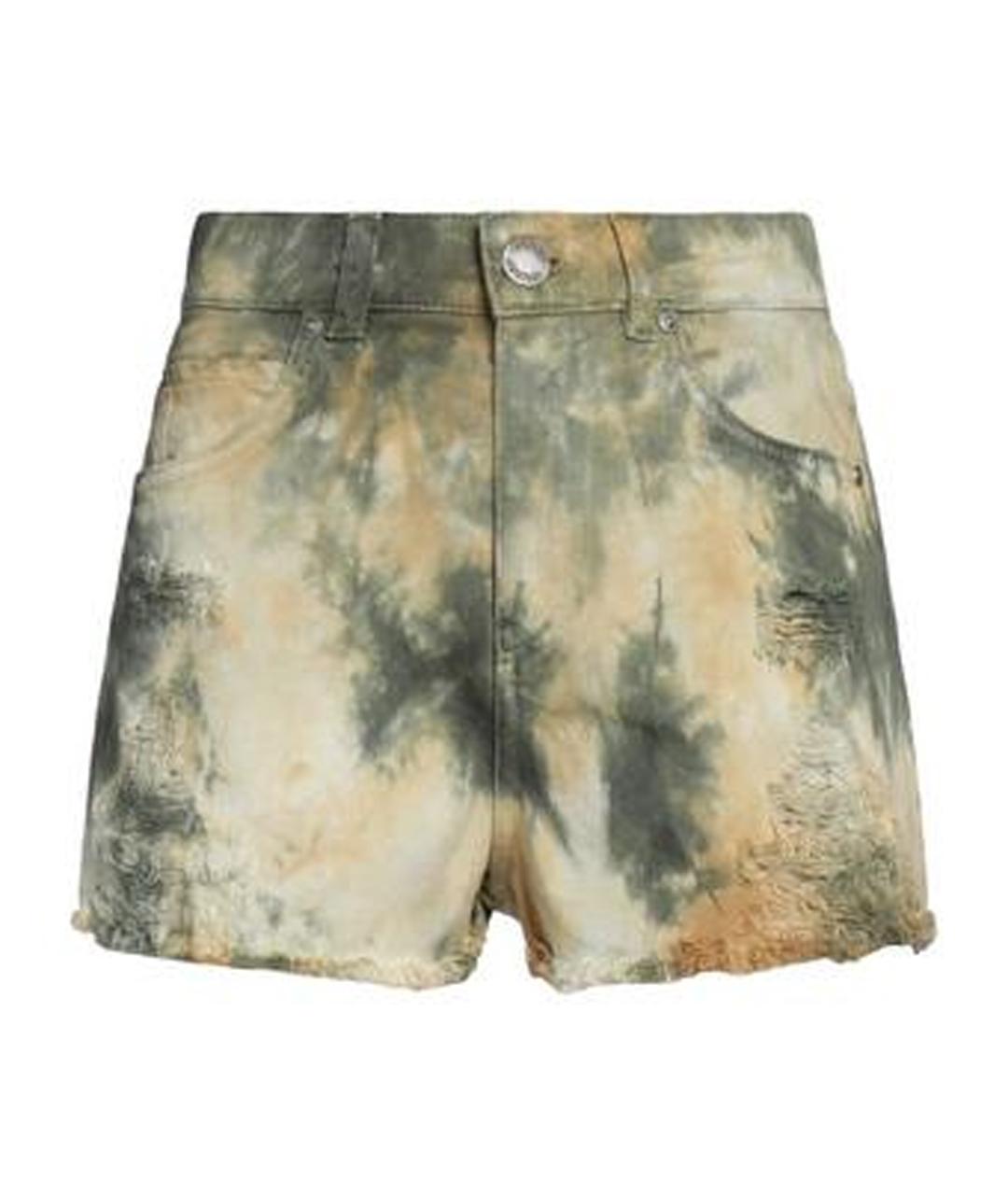 PINKO Зеленые хлопко-эластановые шорты, фото 1