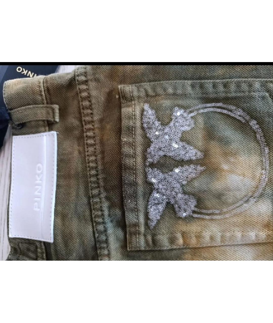 PINKO Зеленые хлопко-эластановые шорты, фото 3