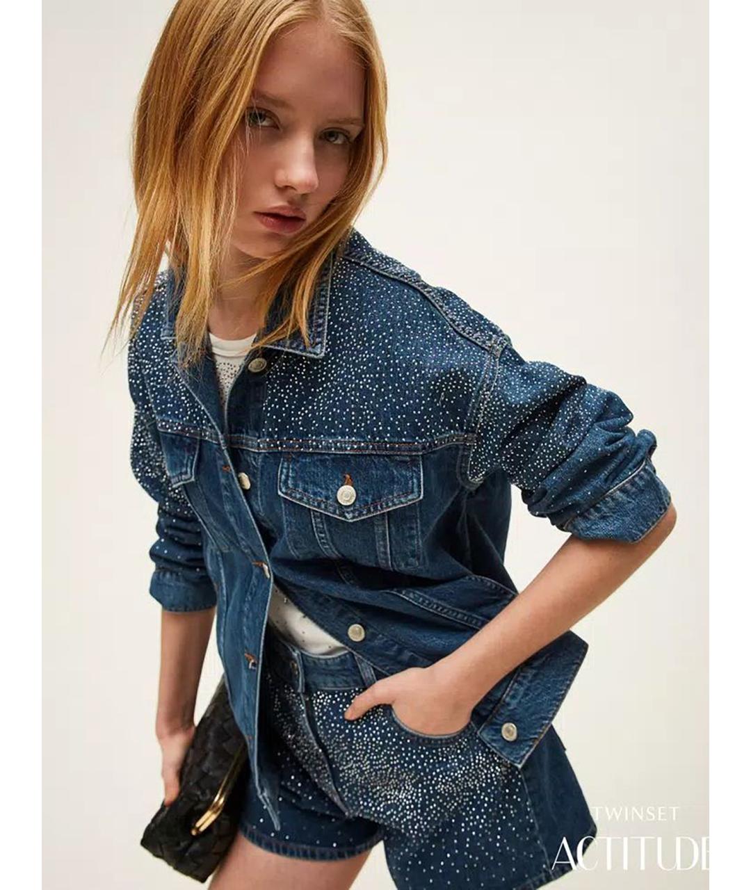 TWIN-SET Синяя хлопковая куртка, фото 5