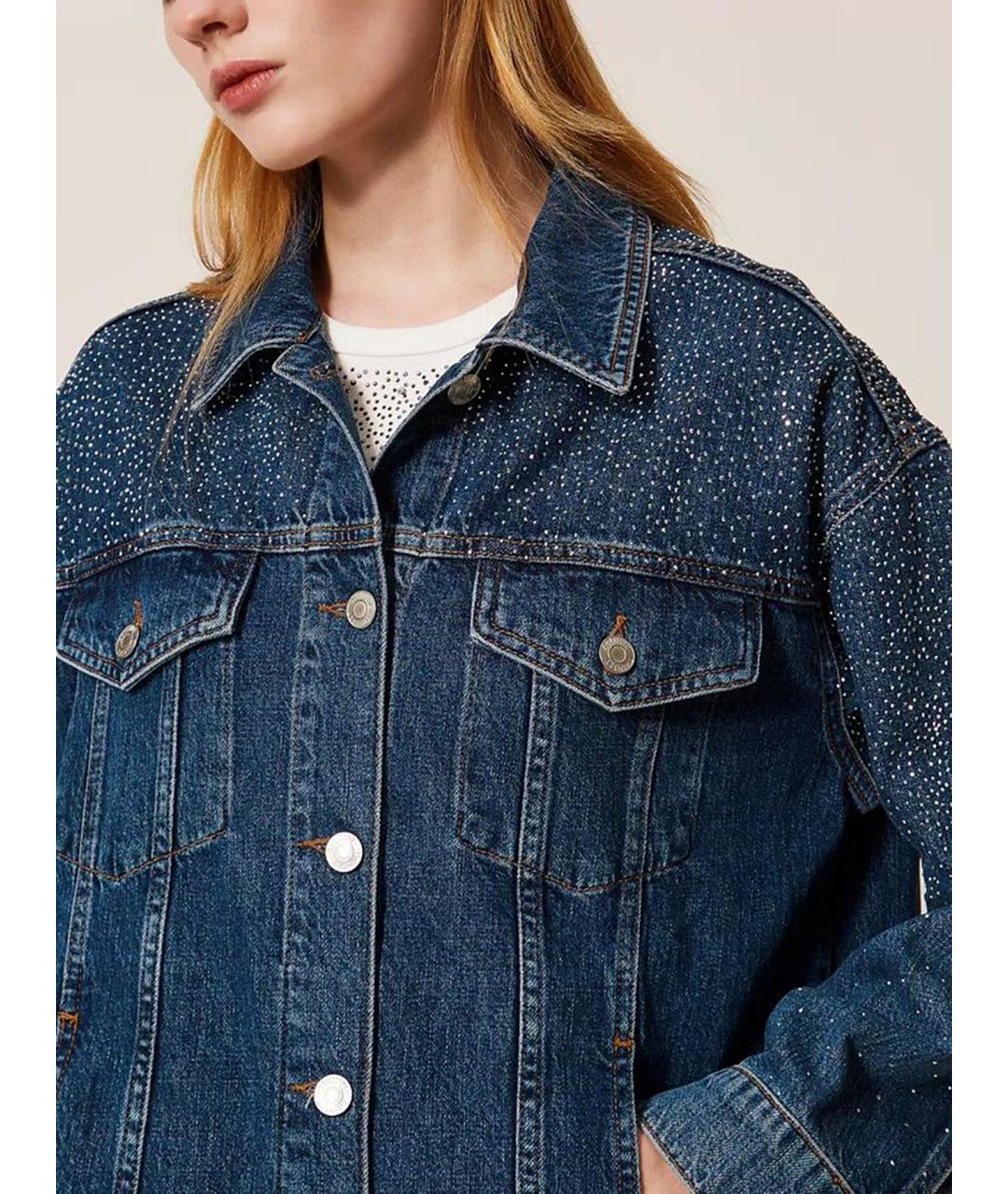 TWIN-SET Синяя хлопковая куртка, фото 6