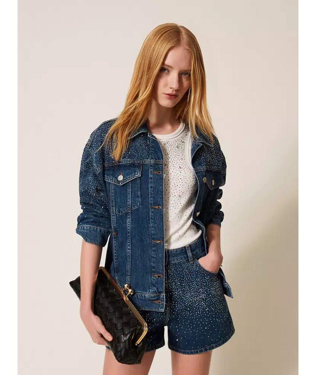 TWIN-SET Синяя хлопковая куртка, фото 2