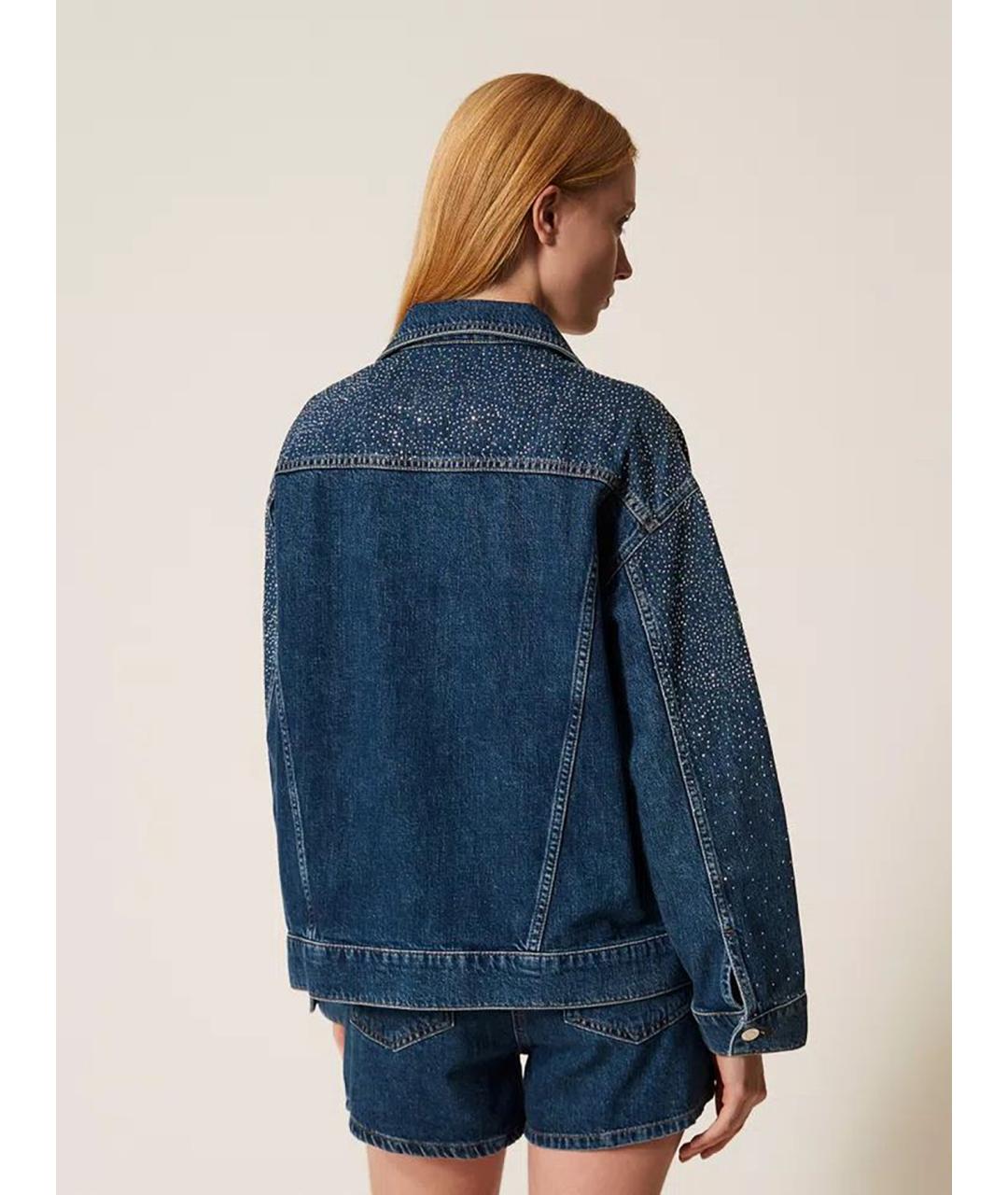 TWIN-SET Синяя хлопковая куртка, фото 4