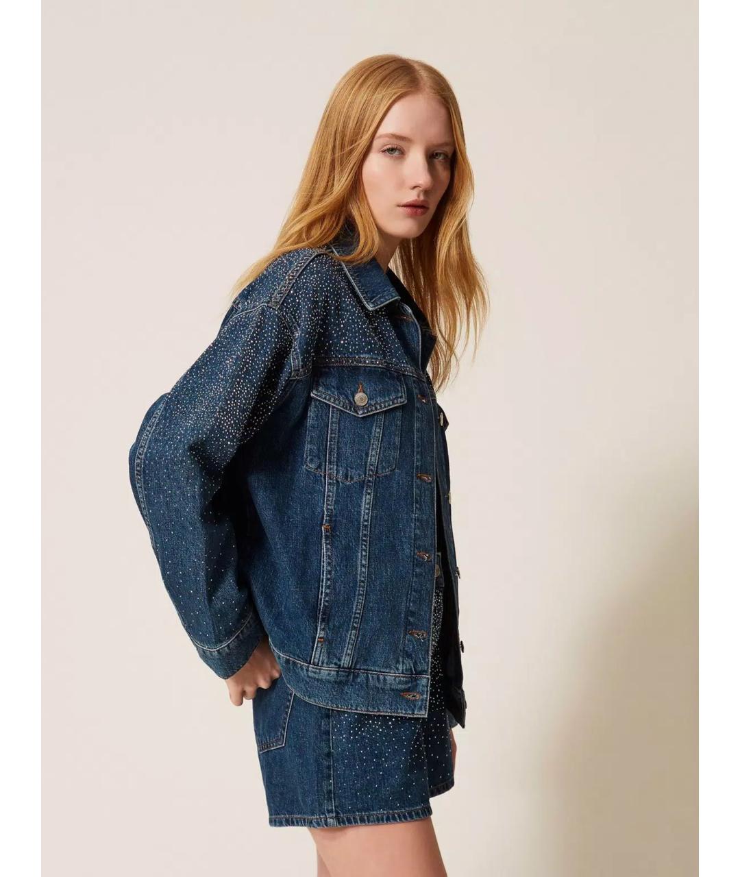 TWIN-SET Синяя хлопковая куртка, фото 3