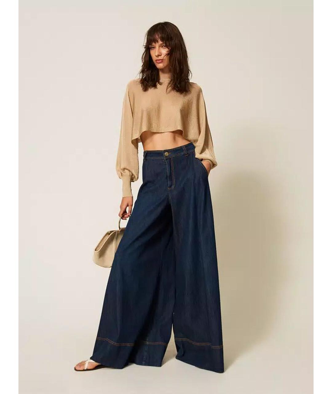 TWIN-SET Бежевый вискозный джемпер / свитер, фото 2