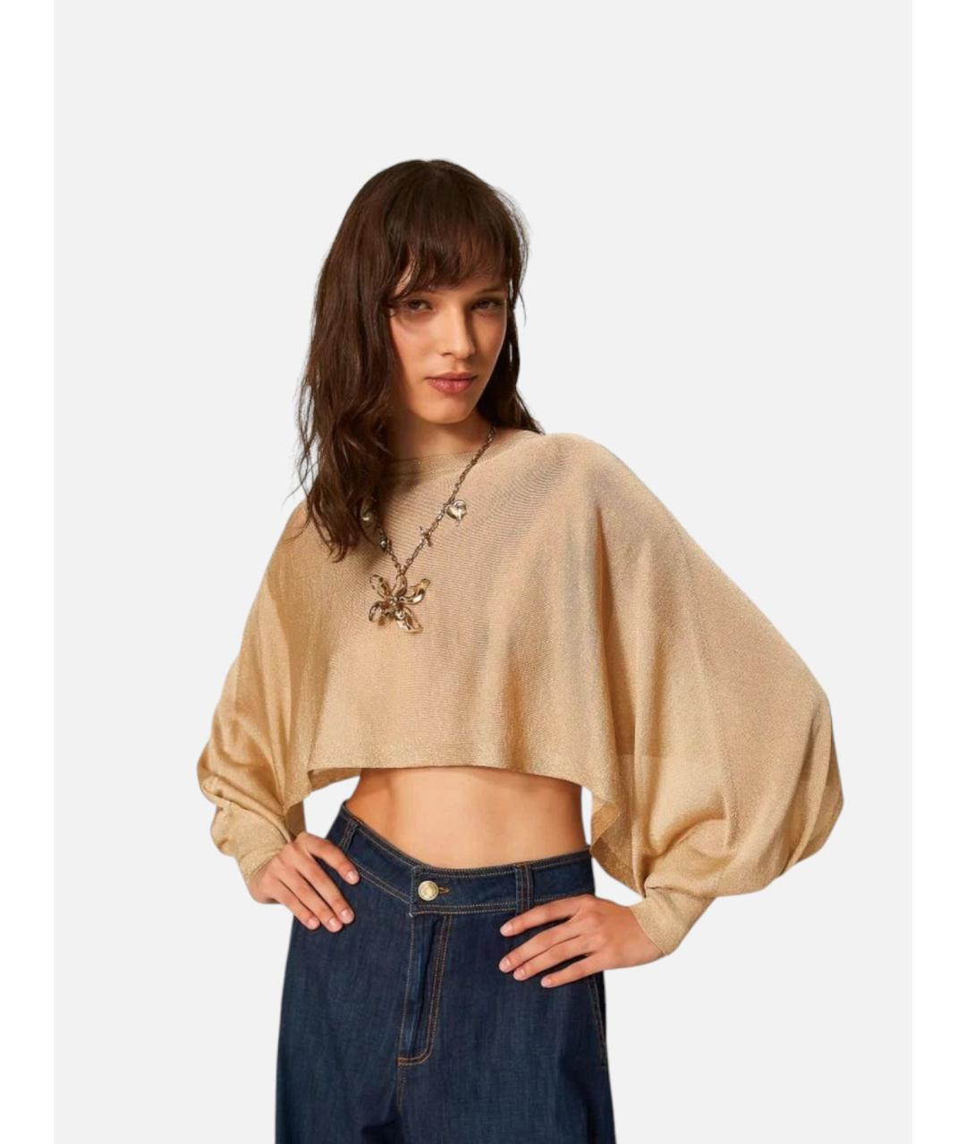 TWIN-SET Бежевый вискозный джемпер / свитер, фото 6