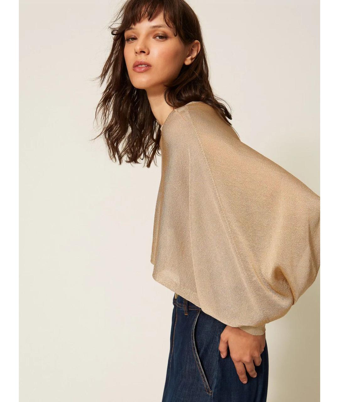 TWIN-SET Бежевый вискозный джемпер / свитер, фото 3