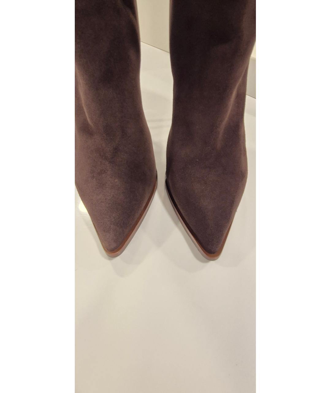 CASADEI Коричневые замшевые сапоги, фото 3