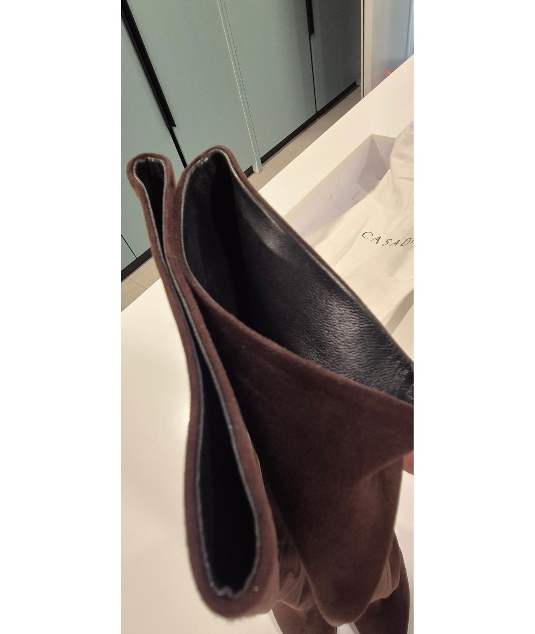 CASADEI Коричневые замшевые сапоги, фото 9