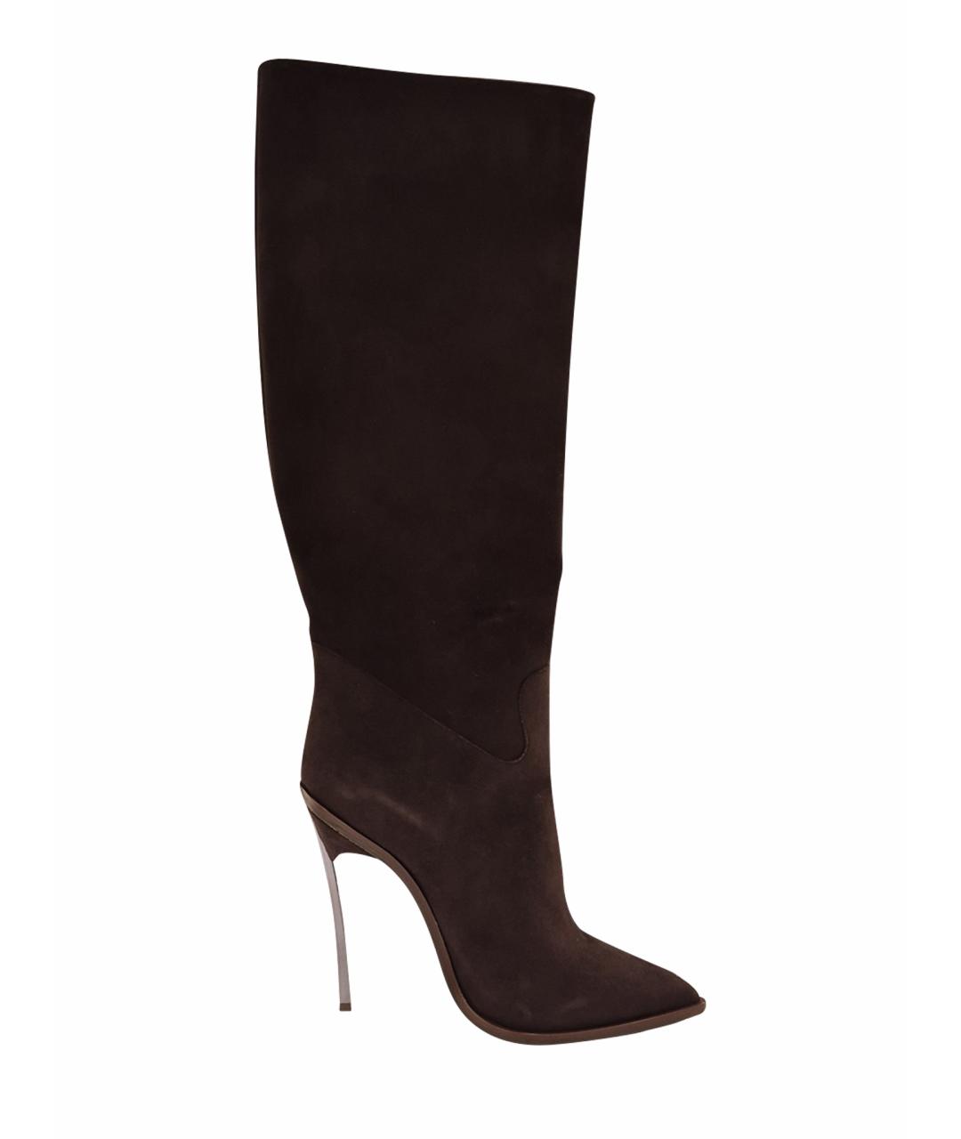 CASADEI Коричневые замшевые сапоги, фото 1