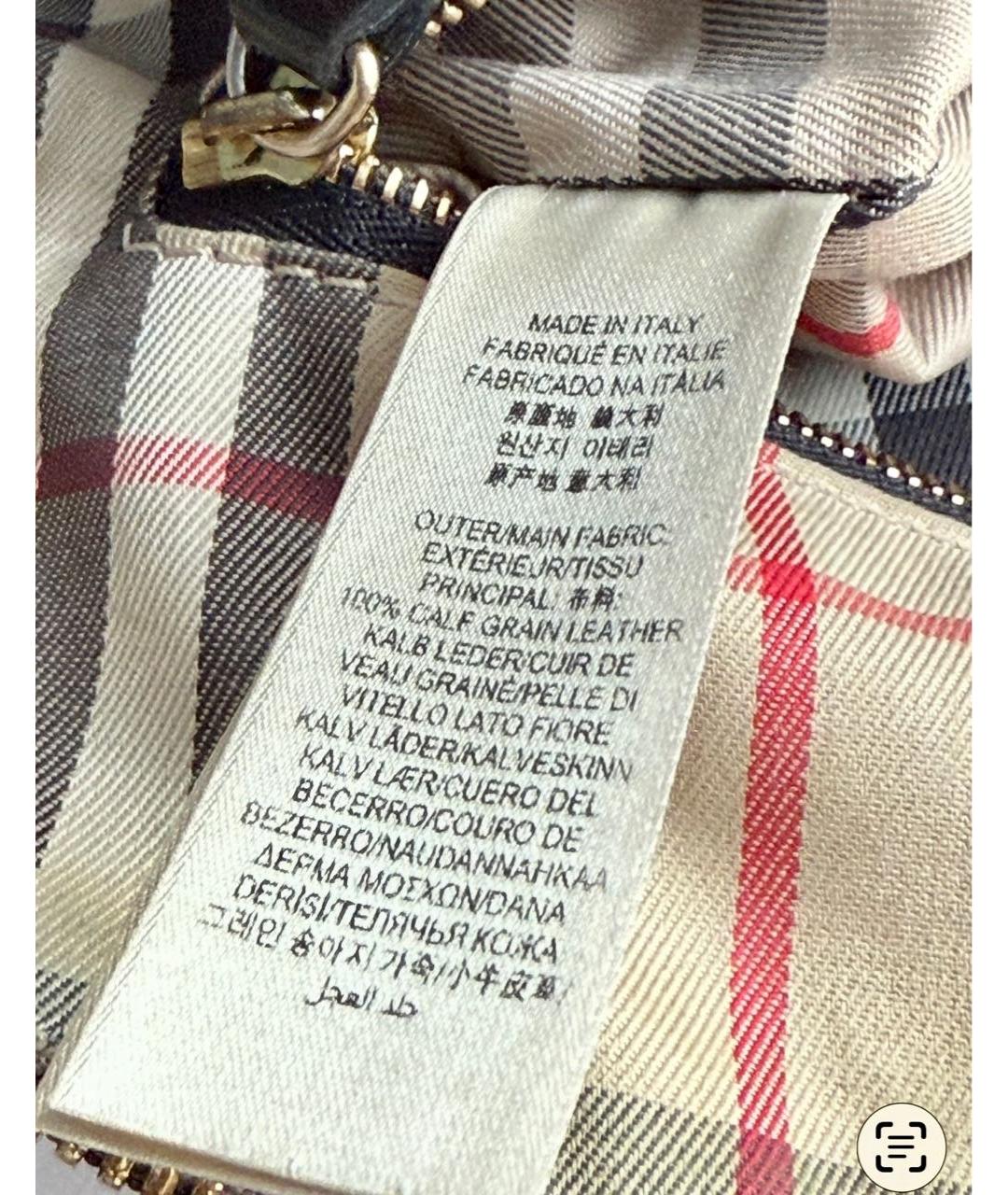 BURBERRY Черная кожаная сумка через плечо, фото 8