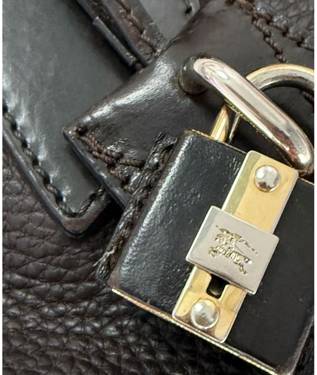 BURBERRY Черная кожаная сумка через плечо, фото 4