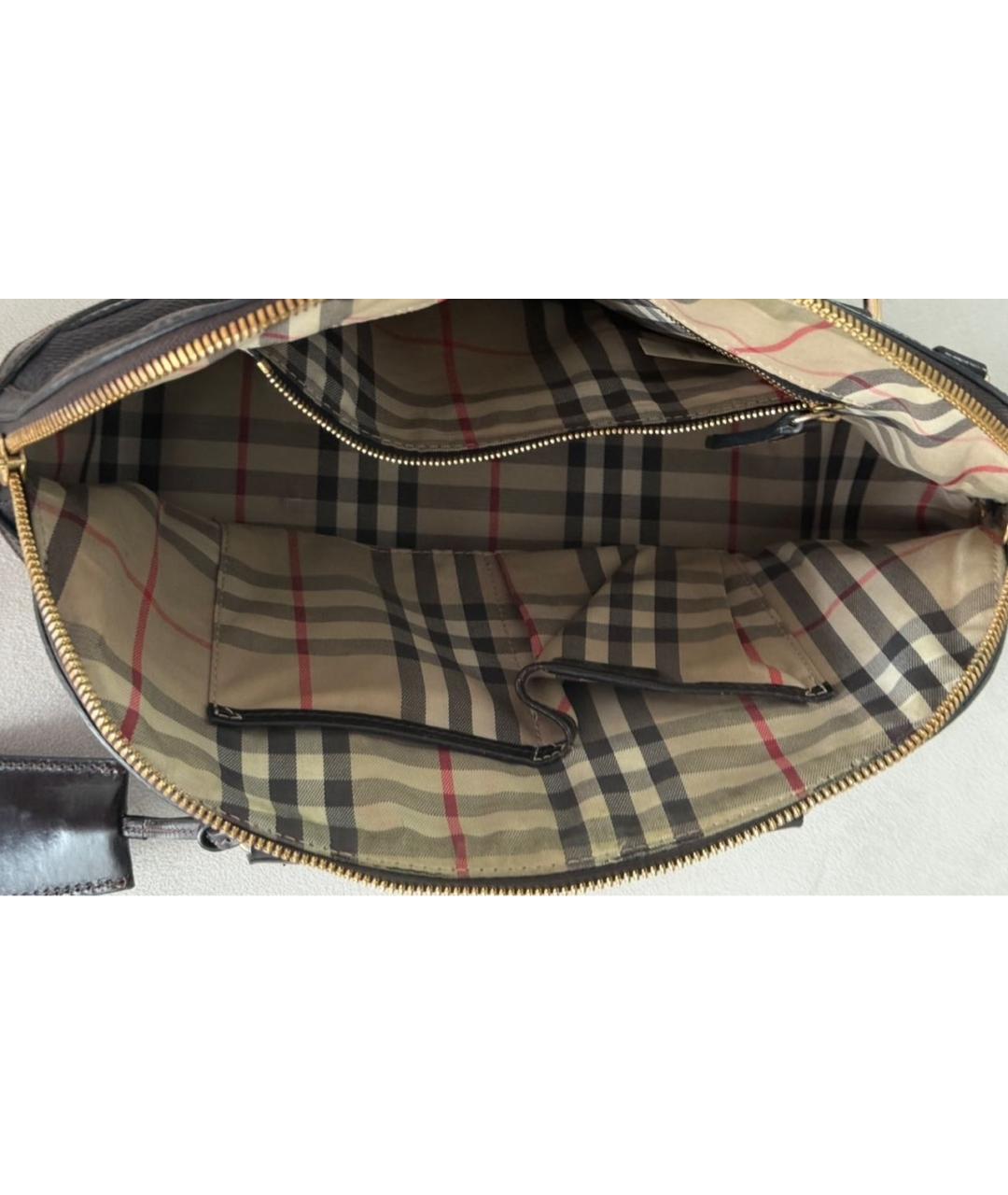 BURBERRY Черная кожаная сумка через плечо, фото 7