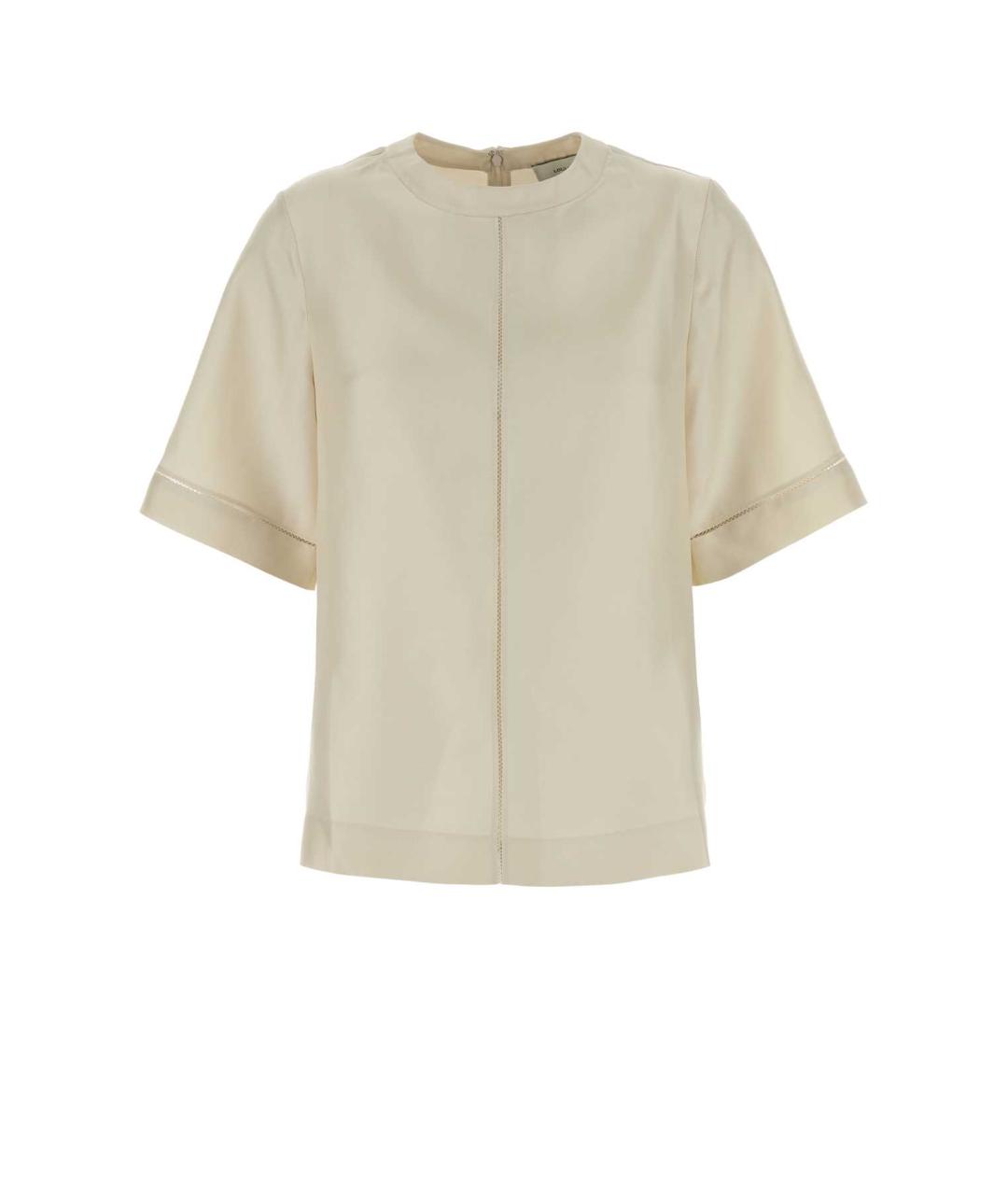 LOULOU STUDIO Белая шелковая футболка, фото 1