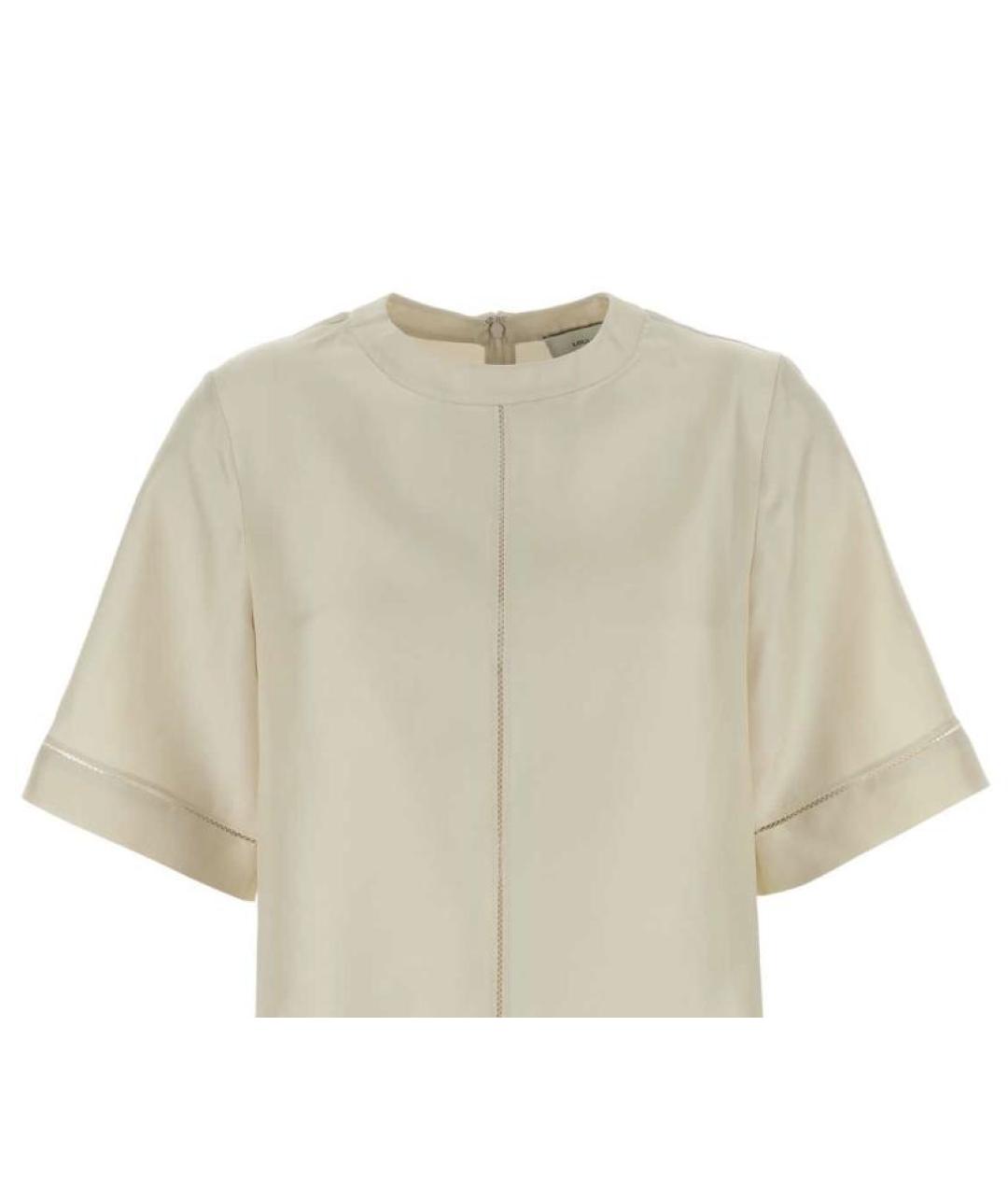 LOULOU STUDIO Белая шелковая футболка, фото 3