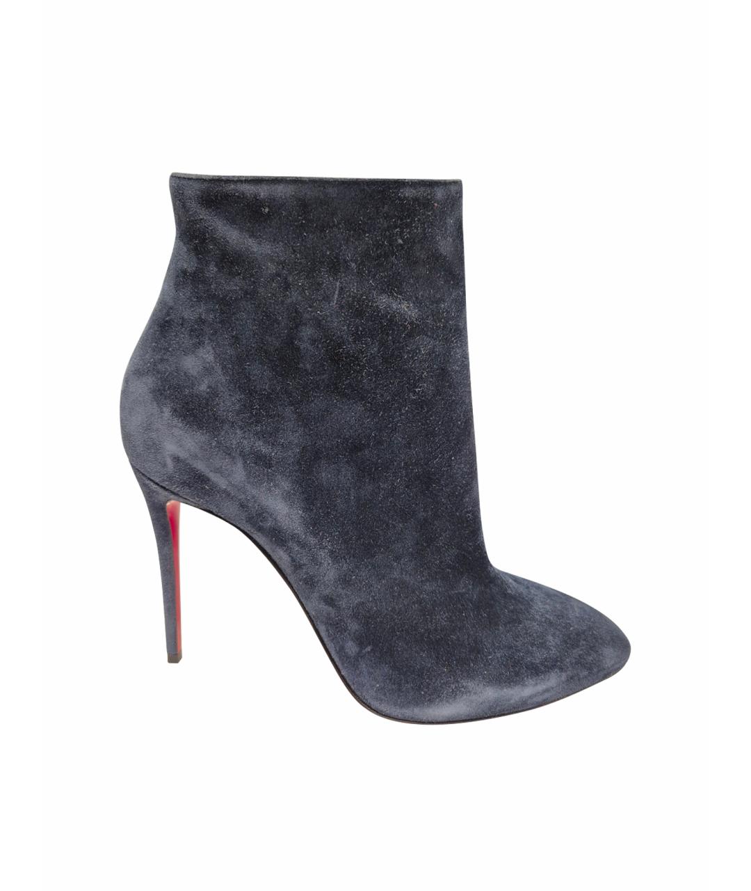 CHRISTIAN LOUBOUTIN Синие замшевые ботильоны, фото 1