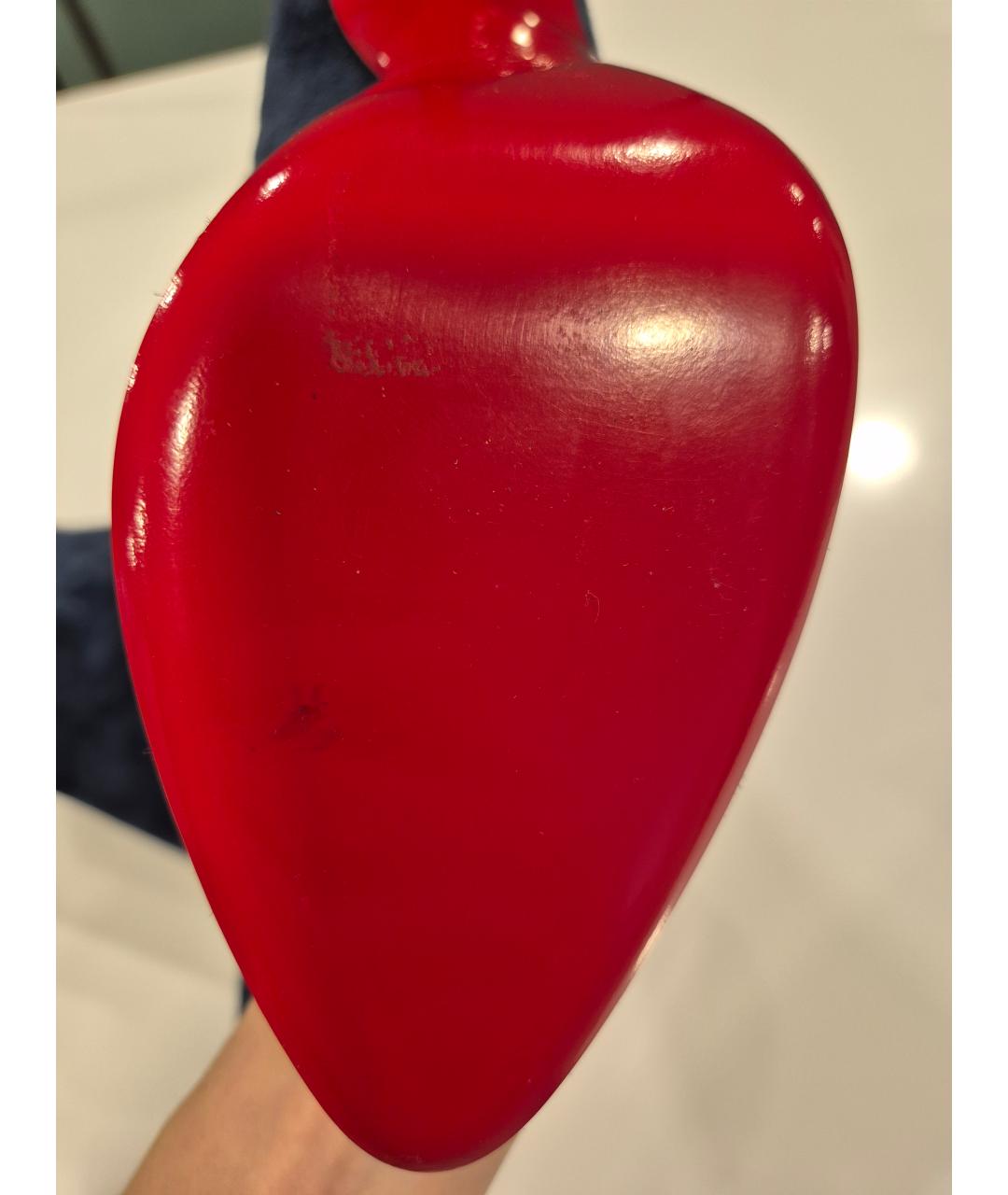 CHRISTIAN LOUBOUTIN Синие замшевые ботильоны, фото 7