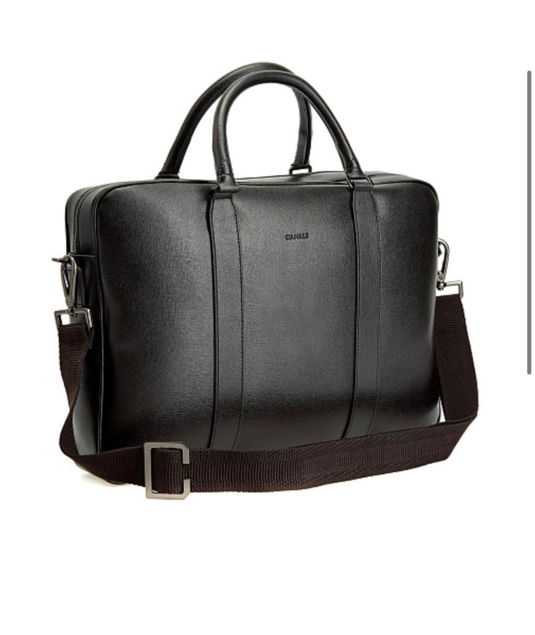 CANALI Черный кожаный портфель, фото 9